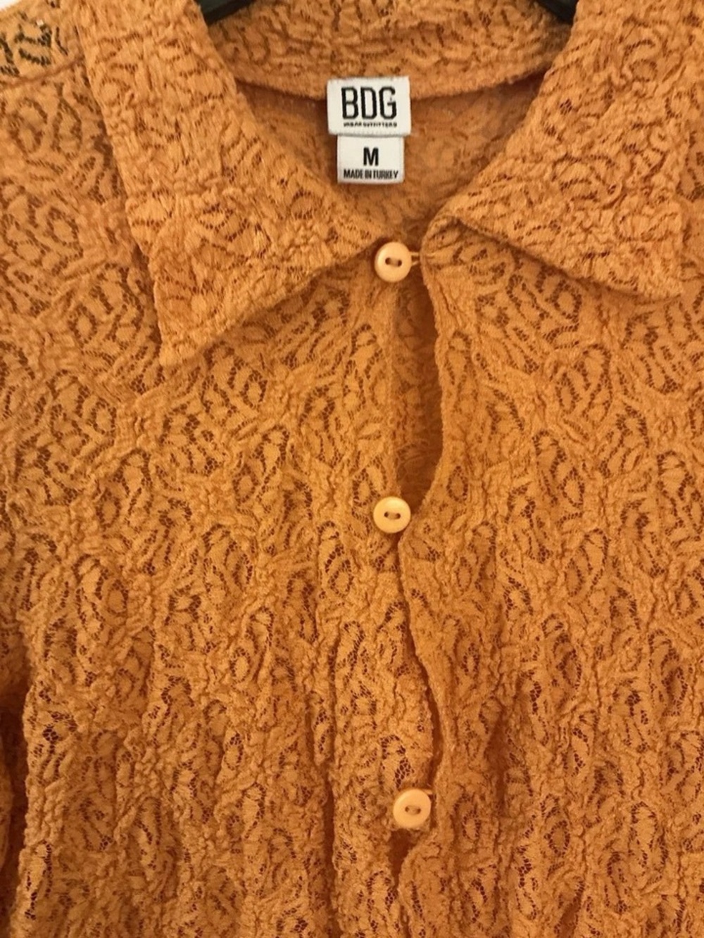 BDG Textured Mustard Button-Down Shirt - Picture 2 of 6